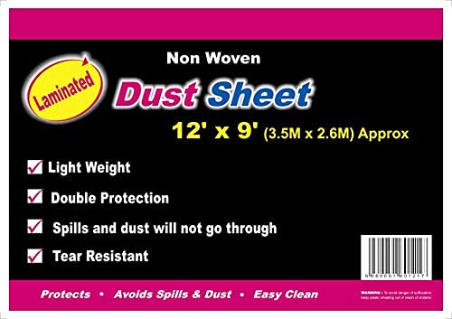 Non Woven Dust Sheets for Painting & Decorating | Cover Sheets for Furniture | (Non Woven, 12ft x 9ft - 3.50m x 2.60m) (1xNW129)