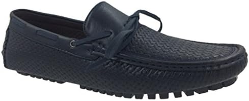 Andrew Fezza Lace Slip-On Loafer Driver Shoes-Navy
