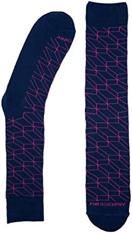 PHILOSOCKPHY Funky Socks-Mens Socks-(The Brick Blue)-Funky Dress Socks Designs