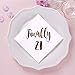 MAGJUCHE Finally 21 Cocktail Napkins, 50-Pack 3ply White Rose Gold 21st Birthday Dinner Celebration Party Decoration Napkin
