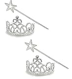 Princess Tiara & Wand Set - Princess Dress Up (2 Pack) Funny Party Hats
