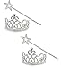 Funny Party Hats Princess Crowns - Tiaras and Wand for Girls - Princess Accessories for Girls - Stocking Stuffers - 4 Pack