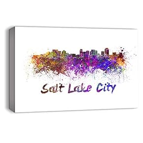Canvas Wall Art Watercolor Abstract Ink Splash Painting Artwork for Home Prints Framed - 12x18 inches