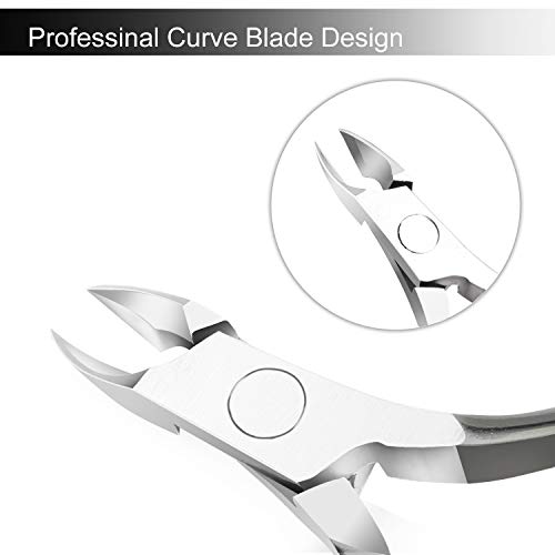 Cuticle Trimmer with Cuticle Pusher - ECBASKET Cuticle Cutter Clipper Nipper Dead Skin Remover Scissor Plier Durable Manicure Pedicure Tools for Fingernails and Toenails Gray - Thumbnail 5