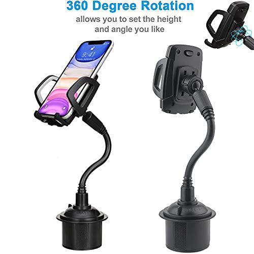 Cup Holder Phone Mount, Cup Phone Holder for Car, Phone Cup Holder for Car 360 Degrees Rotation Car Cradle for iPhone 12 Pro/11 Pro Max/XS/XR/X/8/7, Samsung Galaxy, Moto, etc.