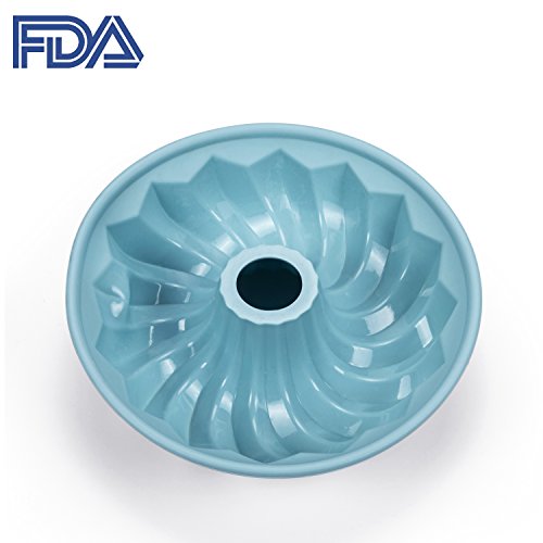 Silicone Bundt Pan Nonstick Cake Mold Pan 10 Inch for Baking
