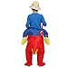 Inflatable Rider Costume Riding Me Fancy Dress Funny Dinosaur Unicorn Funny Suit Mount Kids Adult (Child(90-140CM), Red)