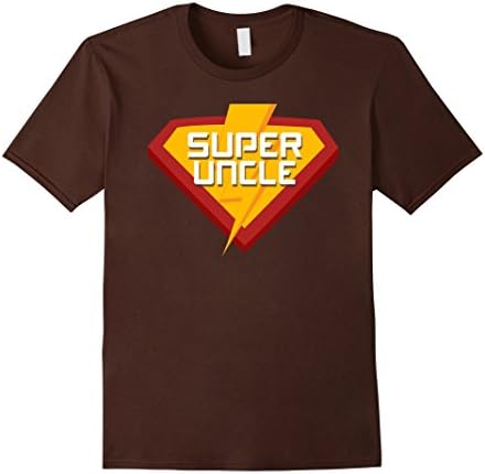 Mens Super hero SUPER UNCLE T Shirt for Men Funny Costume Tshirt XL Brown