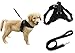 Heavy Duty Dog Harness Pet Leash Lead Set for Small Medium Large Dogs, Adjustable Reflective No-Pull Padded Puppy Dog Harness Collar Chest Vest with Handle Training Walking Leash