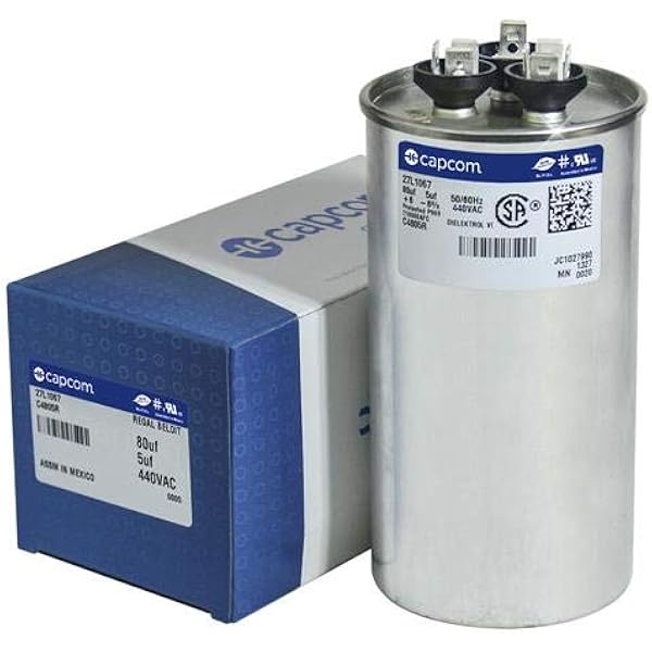 97F9839-55 + 5 uf MFD 440 Volt VAC - GE Round Dual Run Capacitor 