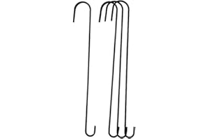 Tetra-Teknica YH-028 18-Inch Steel Extension S Hook for Plants, Bird Feeders, Lanterns, Powder Coated Black, 4-Pack