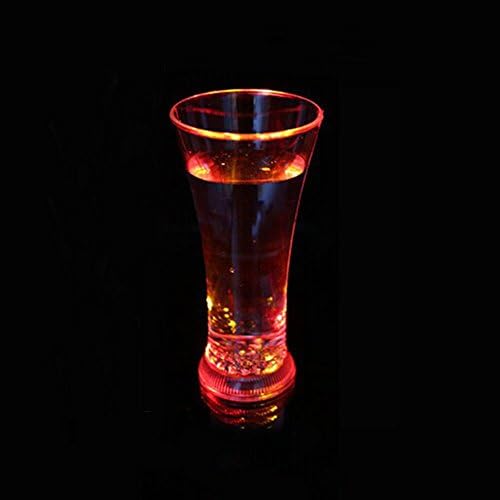 discoGoods 14oz LED Luminous Juice Glass Cup Colorful Light Charged Flashing Light Beer Mug Coke-Cola Drink Cup for Party Club Bar Decorative or as Birthday Wedding Valentine Gift (1)
