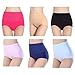Fulyou Women's Briefs Underwear Tummy Control Cotton Panties High Waist Solid Color Ladies Soft Stretch Underpants 6 Pack