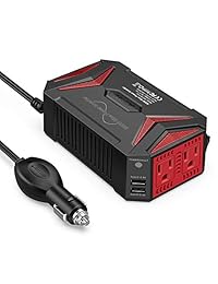 BESTEK Pure Sine Wave 300W Inversor de potencia DC 12V a AC 110V con 4.2A Dual Smart USB Puertos Adaptador de Coche