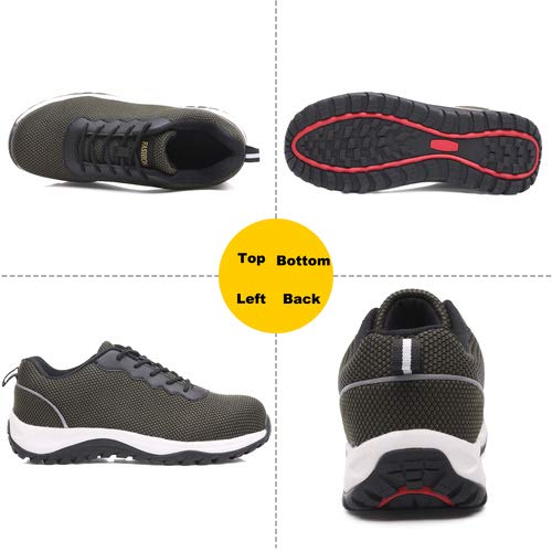 aeepd Steel Toe Shoes Men, Safety Work Sneakers Reflective Strip Industrial & Construction Shoe Yellow