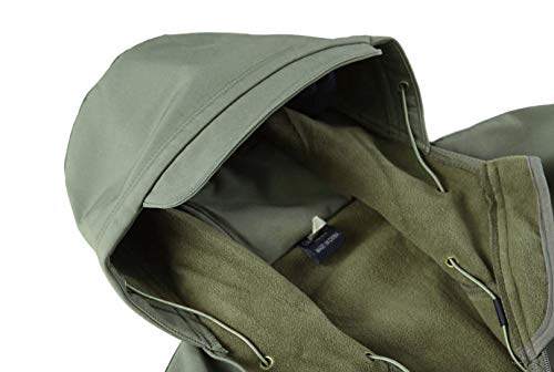 KEFITEVD Tactical Softshell Jacke Herren Fleece Gefüttert Wasserabweisend Atmungsaktiv Outdoorjacke mit Kapuze Angeln… – Bild 6