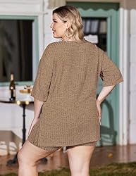 IN'VOLAND Plus Size Womens 2 Piece Lounge Set