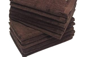 Show Car Guys 4 Pack 11" x18" Brown Fingertip Towels 100% Cotton- Terry-Velour