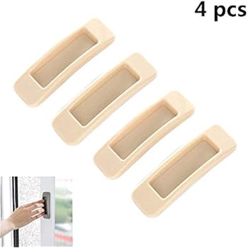 Vpang 4 Pcs Multipurpose Self-Stick Instant Cabinet Drawer Handle Helper Auxiliary Kitchen Cabinet Door Window Handle Sticker Convenient Opening Stick-on Handles (Khaki)