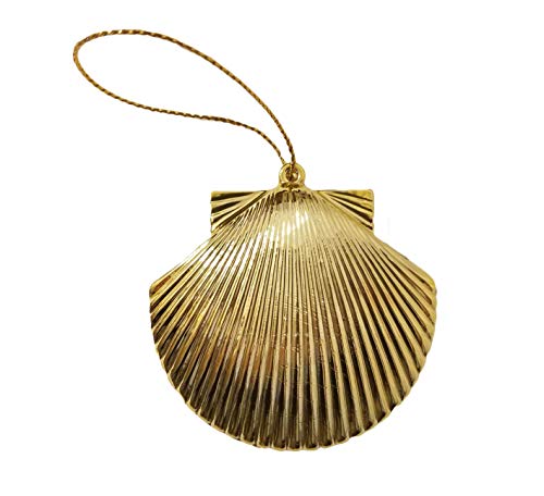Gold Plastic Seashell Clam Shell Ornament for Christmas ...