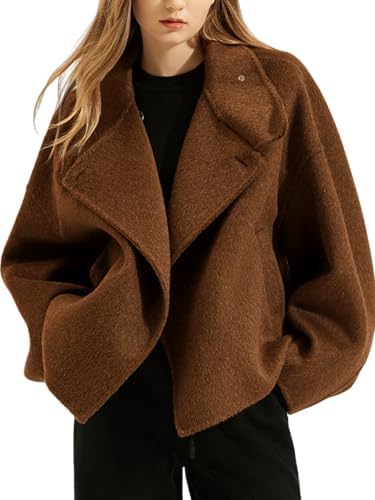 【todayful】wool short coat Amazon.com: CHARTOU Womens Cropped Peacoat Winter Thick Wool Blend