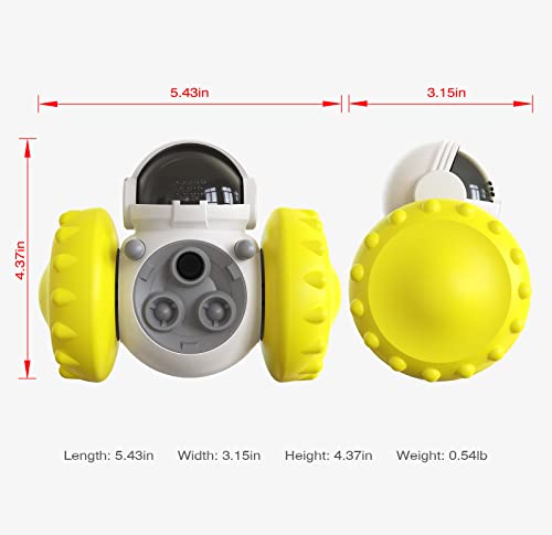 Dog Treat Toy Interactive Toys to Improve Dog\'s IQ and Digestion, Food Dispenser Robot Tumbler Shape Toy Slow Eating IQ Treat Toy for Small Medium Dogs