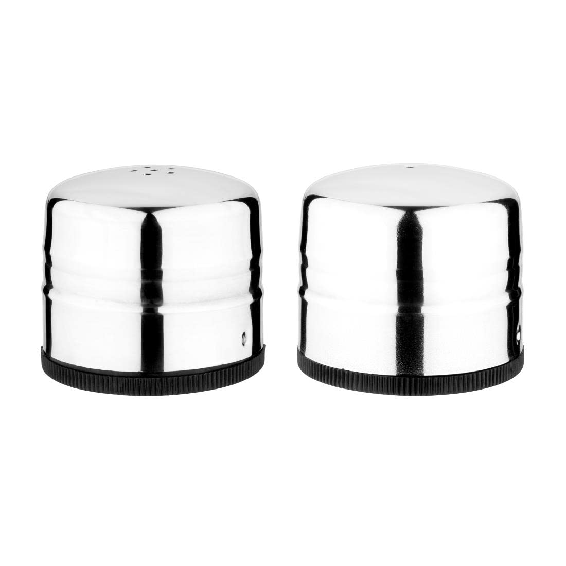 Olympia Jumbo Salt and Pepper Shaker Set, Stainless Steel, Size: 60(H) x 70(Dia) mm, Removable Base for Quick Refill, P044
