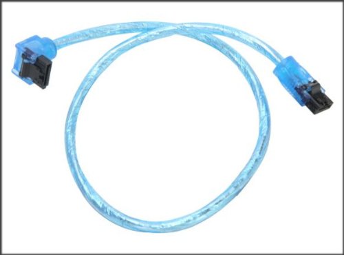 OKGear 18 inch Blue Premium SATA III Round Cable 6GB/s Straight to Right Angle w/latch