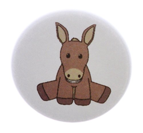 A&T Designs Stuffed Animal Donkey 1.25" Pinback Button Pin Wild Ass Horse