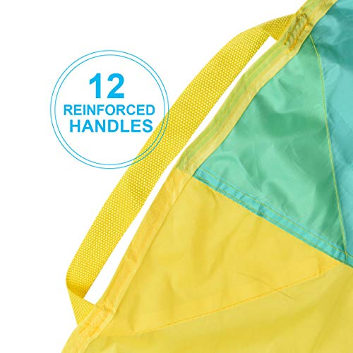image for Goplus Kids Parachute Folded & Colorful Parachute Tent Toys Multifunct
