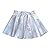 lychee Holographic Hologram Shiny Metallic Silver Flared Pleated Skater Skirt Dress