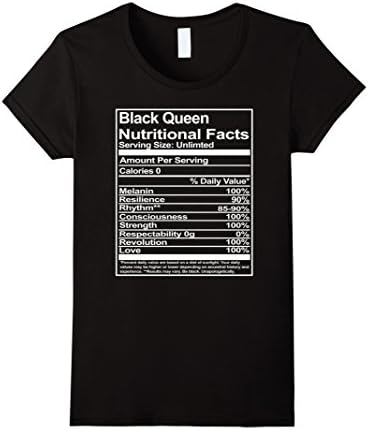 Women's Black Evolution: Black Queen Nutritional Facts T Shirt Medium Black