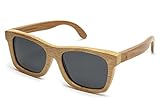 Tree Tribe Polarized Bamboo Sunglasses, Original Floating Wayfarer Style + Case