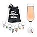 Cork & Leaf Flowers & Insects Wine Glass Markers - Set of 7, Wine Charms, Wine Accessories and Gifts, Drink Markers, Wine Glass Charms, Includes a Black Sateen Storage Bag