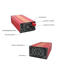 YCIND 400 W Inversor de onda sinusoidal pura Inversor para automóvil 12 VCC a 110 VCA 2 tomacorrientes de EE. UU. Adaptador para automóvil Cargador para inversor