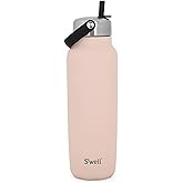 S'well Recycled Stainless Steel Explorer with Flip Straw Lid and Handle, 40oz, Himalayan Salt, Triple Layered Vacuum Insulated Containers Keeps Drinks Cold for 54 Hours and Hot for 12