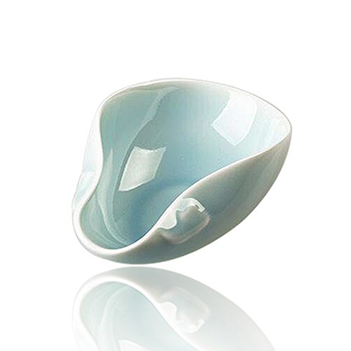 Qin Porcelain Cha He Tea Vessel-Weigh Coffee Bean Container-Di Yao Light Greenish-Blue Tea Accessory -Chinese Scoop