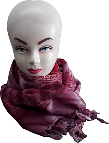 KVR OM AUM Krishna Buddha Ganesha Shiva yoga spiritual auspicious Pooja Hindu Religious Indian prayer scarf (Pink-Om-2)