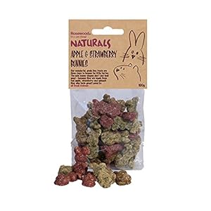 Rosewood Naturals Apple & Strawberry Bunnies, Rabbit Treats & Small Animal Treats, 100g
