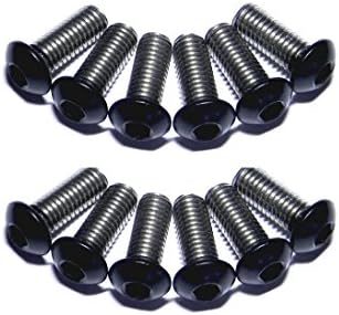 Powder Coated M8x1.25x16mm Stainless Steel Button Head Cap Screw (Qty 12) BLACK --Route66Mods--