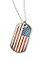 American Flag USA Dog Tags July 4th Stainless Steel Necklace Key Ring (USA)
