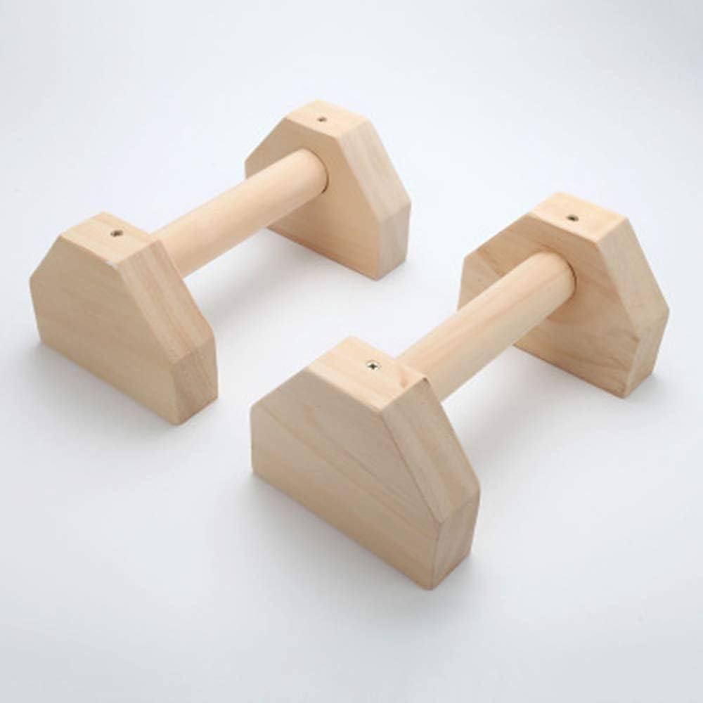 1 Pair Wooden Parallettes Push-Up Bar Support Fitness Stand Calisthenics Handstand Double Handles Fitness Exercise Bar Push-Ups