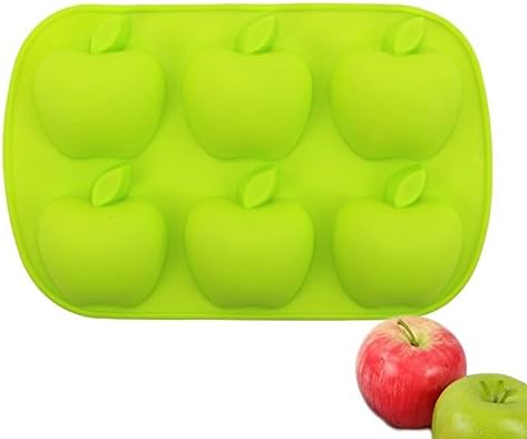Wewin 6 Holes Apple shaped Silicone Cake Moulds for Chocolate Fondant Soap Pudding Baking Tools