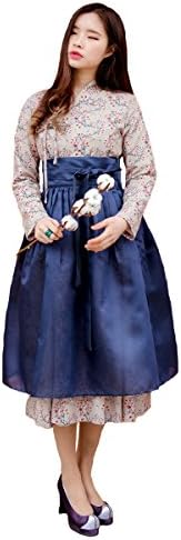 Dorongbee Korean Traditional Dress Casual Style Beige and Navy