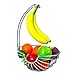 Superiore Livello Chrome Fruit Basket with Banana Hanger, Elegant and Decorative Fruit Bowl with Banana Hook.