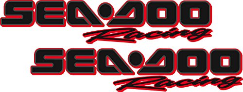 Sea-Doo Racing / PAIR / Black RED OUTLINE Vinyl Vehicle Personal Watercraft Graphics Decal Stickers