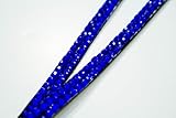 Royal Blue Rhinestone Lanyard with ID Badge Holder & Keyring Attached