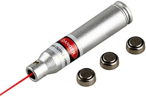 ViMall .223 REM Boresighter/.308 Winchester Bore Sighter,In-Chamber Laser Bore Sight Boresight for 223Rem/308 Win 243 Rem Silver-Aluminum Casing