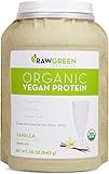 Raw Green Organics - Organic Vegan Protein - Vanilla - All Natural Blend - 30 oz. (840 Grams)