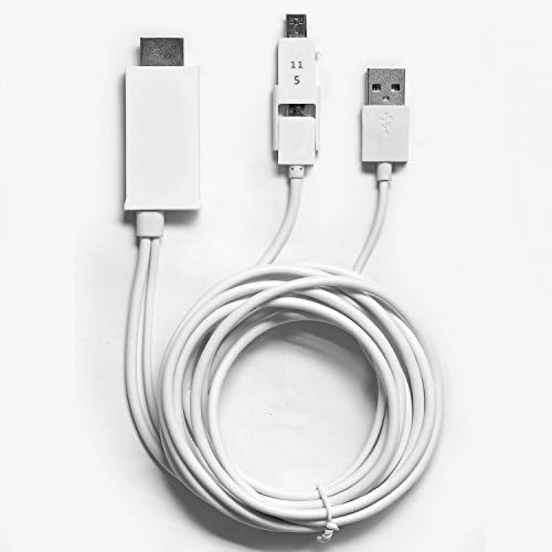 WOPRO MHL Micro Usb 11 pin,5 pin To Hdmi Cable Adapter 1080p Hdtv For Tab 3 10.1 inch-White